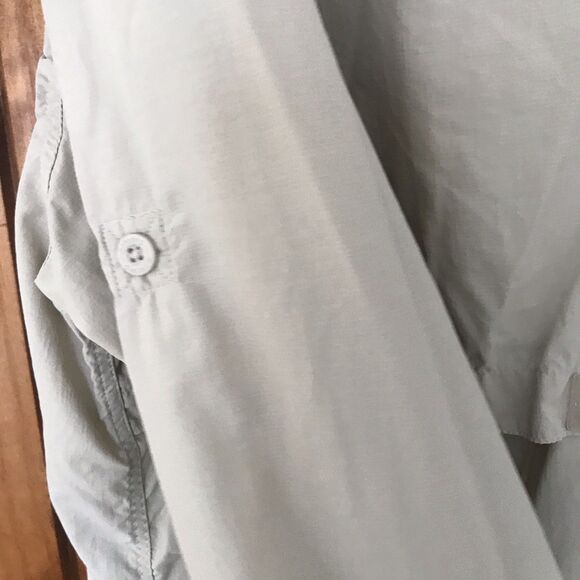 Simms Fishing COR3 Men's LARGE L/S Vented Button Down Guide Beige Shirt *flaw - Picture 6 of 16